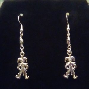 Silver Jester (Joker) Hook Earrings